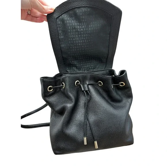 Kate Spade Black Leather Backpack - Picture 3 of 8